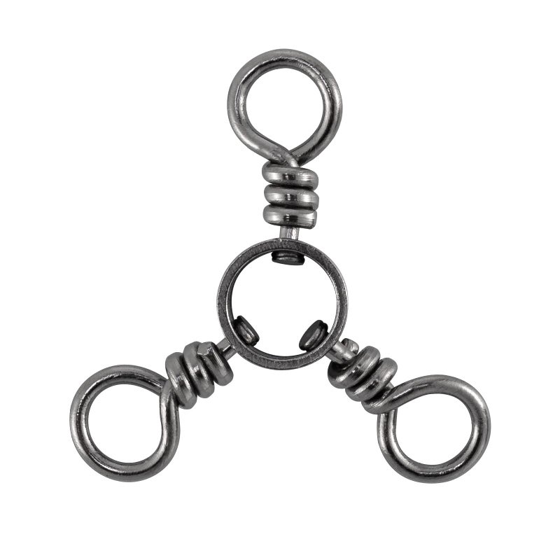 Dr.Fish 50 Pack 3 Way Swivel Fishing Tackle 30-220Lb Catfish Swivels Three Way Rigs Freshwater Saltwater Catfish Tackle (#5(40Lb)-50pk) - Image 1